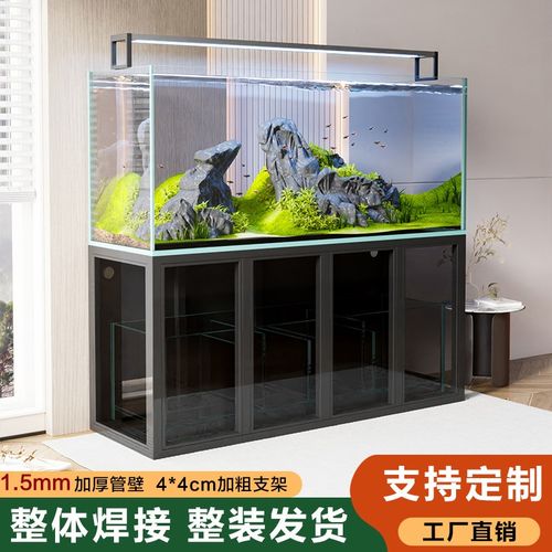 定制工业风鱼缸架不锈钢鱼缸底座长150/60水簇箱碳钢玻璃门底柜