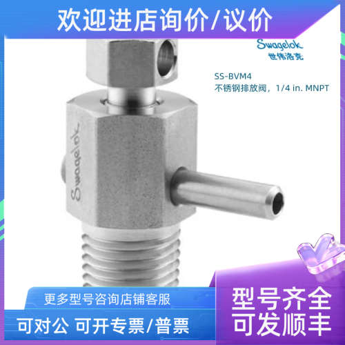 议价SS-BVM4 Swagelok 世伟洛克 锈钢排放阀 1/4in MNPT