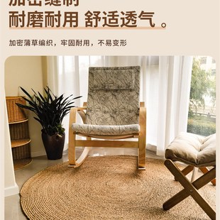 草编圆形地毯蒲草编织客厅地垫入户门脚垫服装店草垫铺地板卧室垫