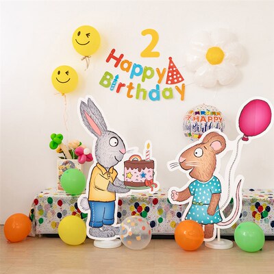 波西和皮普主题生日布置装饰三周岁男女孩儿童场景装扮KT板背景墙