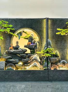 水幕墙假山流水喷泉屏风隔断庭院户外背景公司酒店造景观装饰摆件