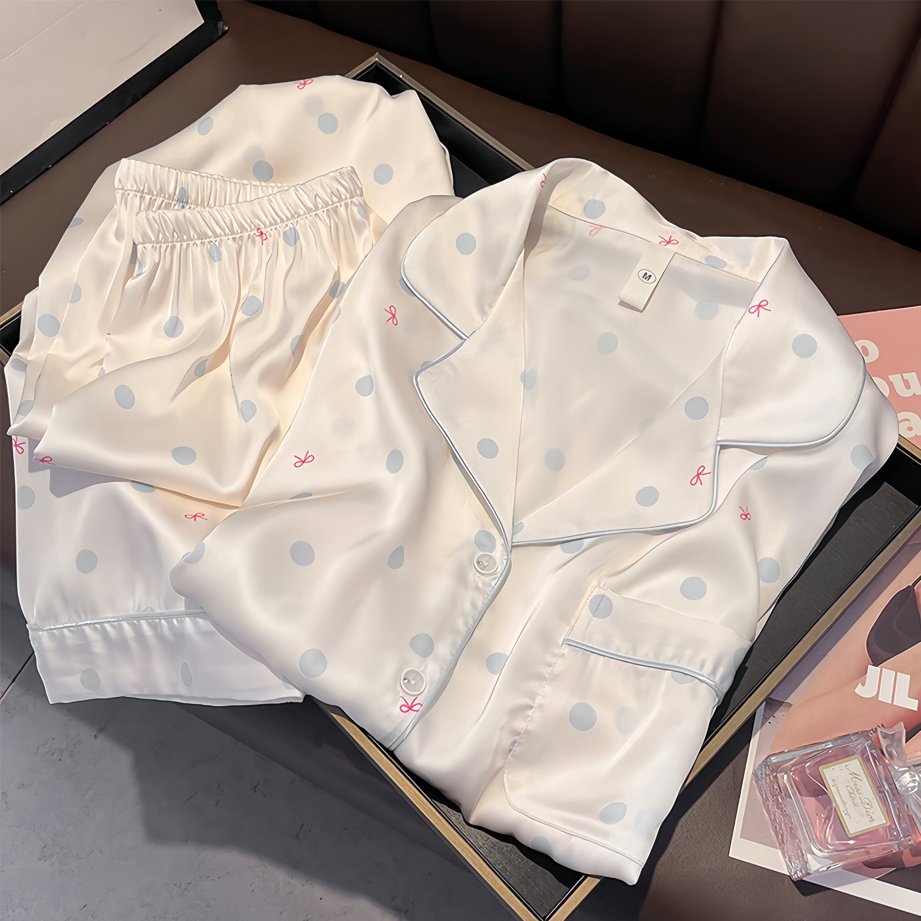 真丝睡衣女两件套秋冬季款外穿可爱甜美风家居服送闺蜜女友礼盒装