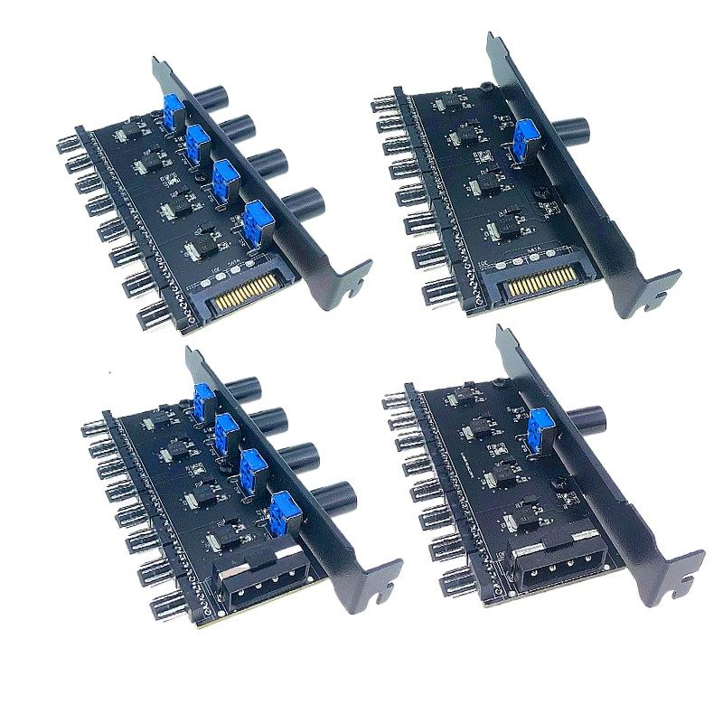 机箱PCI位风扇旋钮控制大4P/SATA转3/4针集线器单路调速器4路温控