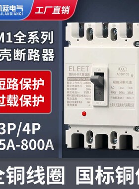 CM1空气开关 塑壳断路器 三相 总电闸 开关 125A 250A 400A 630A