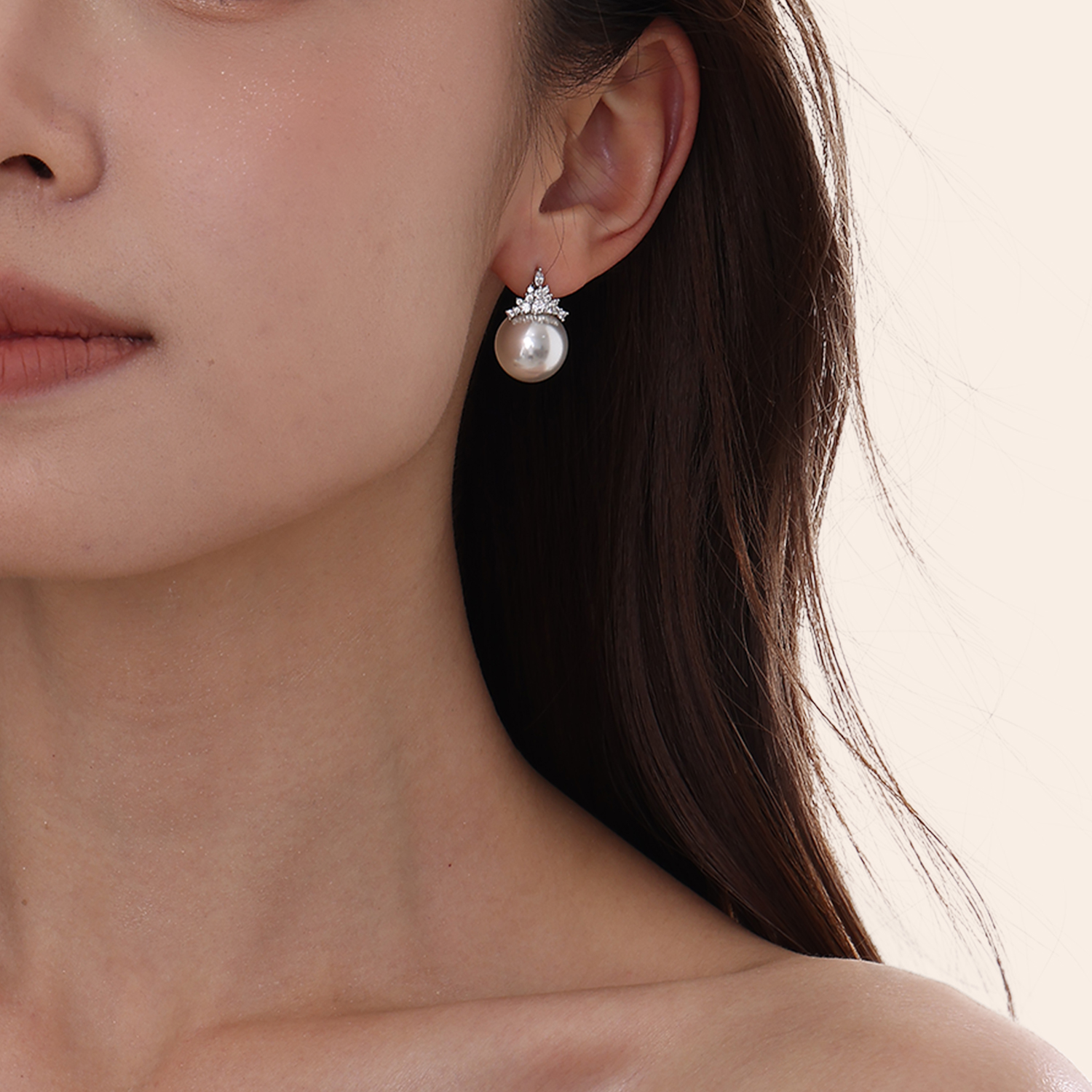 冰雪女王澳白强光珍珠耳钉耳环