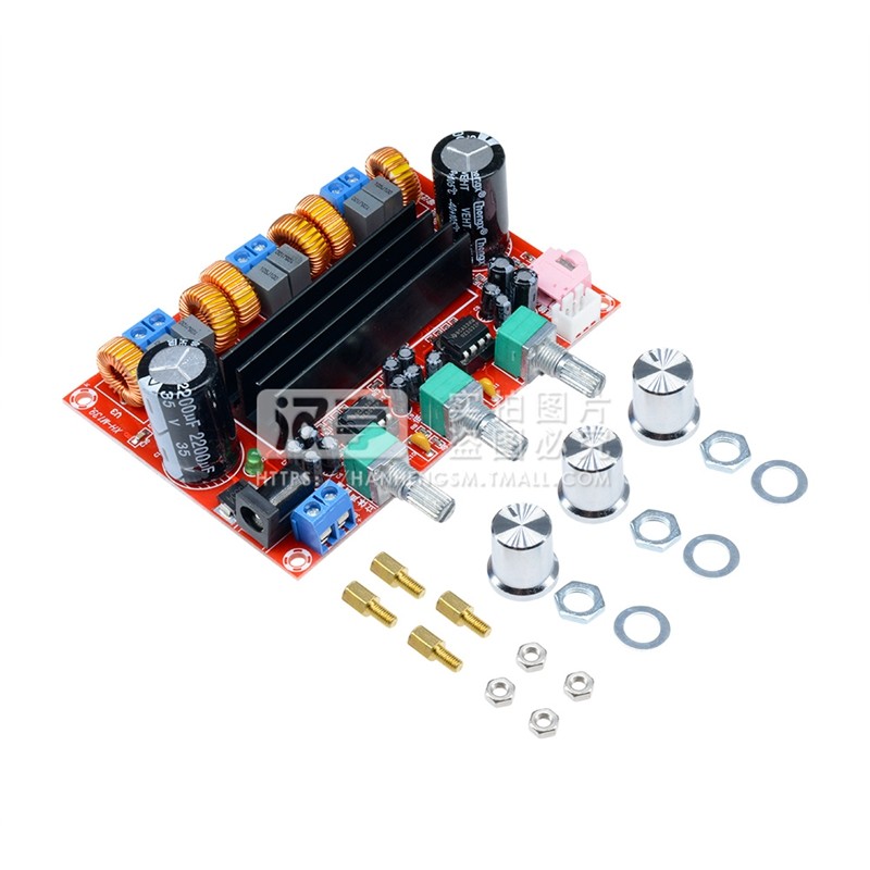 100W重低音TPA3116D2+12-24V宽电压2.1声道大功率数字功放板2*50W
