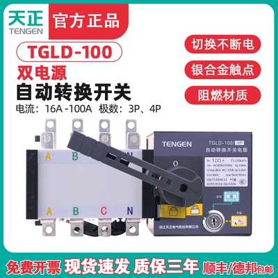 天正TGLD-100/3P 4P双电源自动转换开关PC极25A32A40A63A80A100A