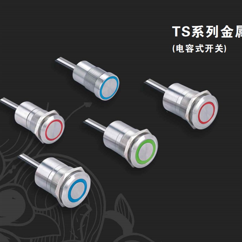 ONPOW红波TS触摸开关TS16/TS19/TS22/TS25复位自锁带灯延时按钮