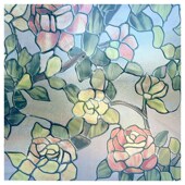 法式 复古浮雕玻璃纸教堂艺术彩绘浴室蒂凡尼户膜