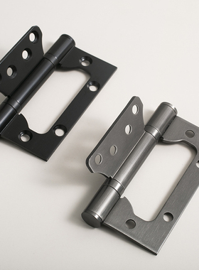 INDOO子母合页 无需槽合页 实木门铰链 静音黑色合页