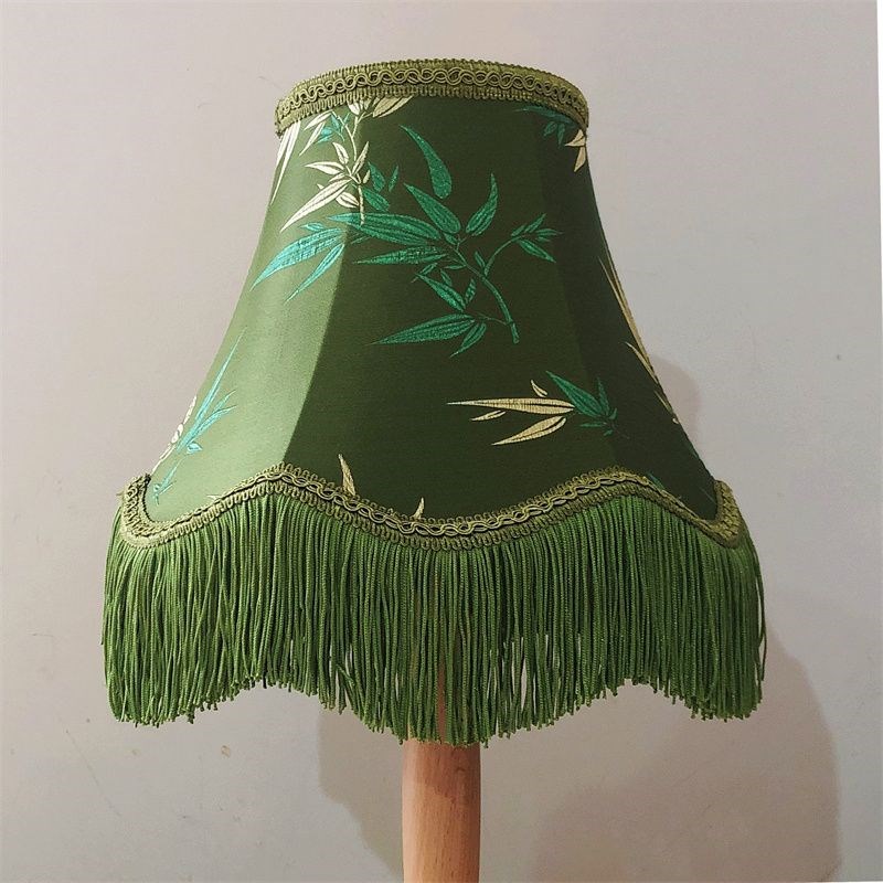 复古灯罩外壳台灯罩通用欧美流苏绿色艺术宫廷手工遮光罩