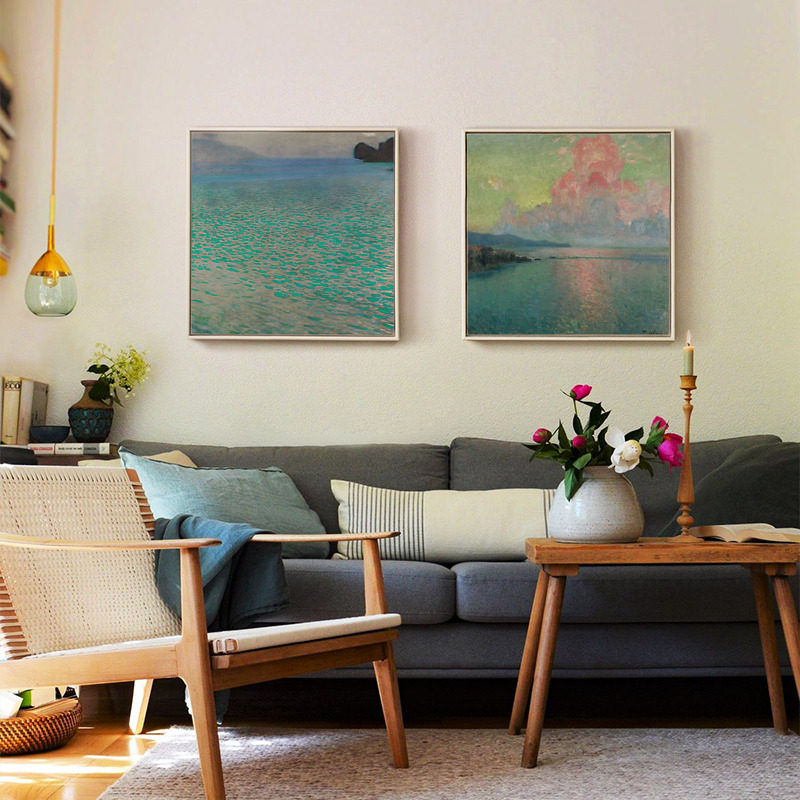 上品印画 里姆特卡颂的教堂 欧式餐桌客厅挂画装饰画墙壁画,家居饰品,现代装饰画,淘宝优惠券,粉丝福利购,淘宝优惠卷