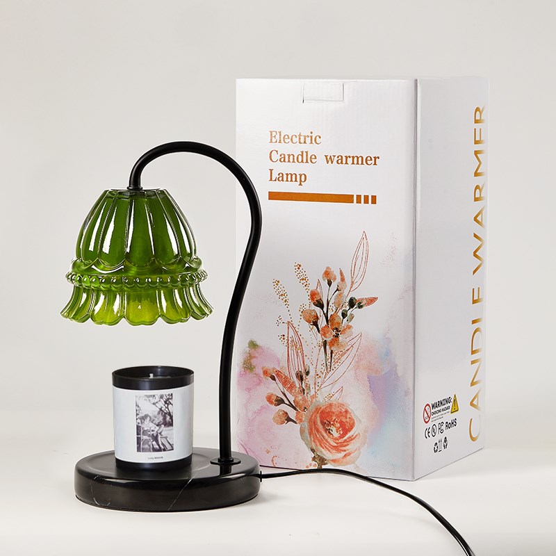 粉色香熏融蜡灯无火香氛蜡烛卧室床头台灯高级感氛围大理石融烛灯