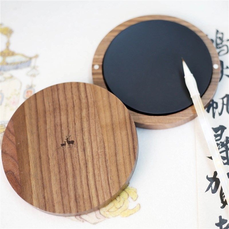 平板砚歙砚胡桃木带盖简洁砚台款高端砚便携素砚锤锤书画,文具电教/文化用品/商务用品,砚台,淘宝优惠券,粉丝福利购,淘宝优惠卷