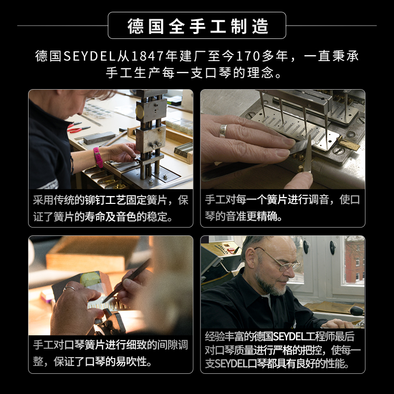 德国赛德EYDEL十孔布鲁斯口琴187L闪电初学者高级专业