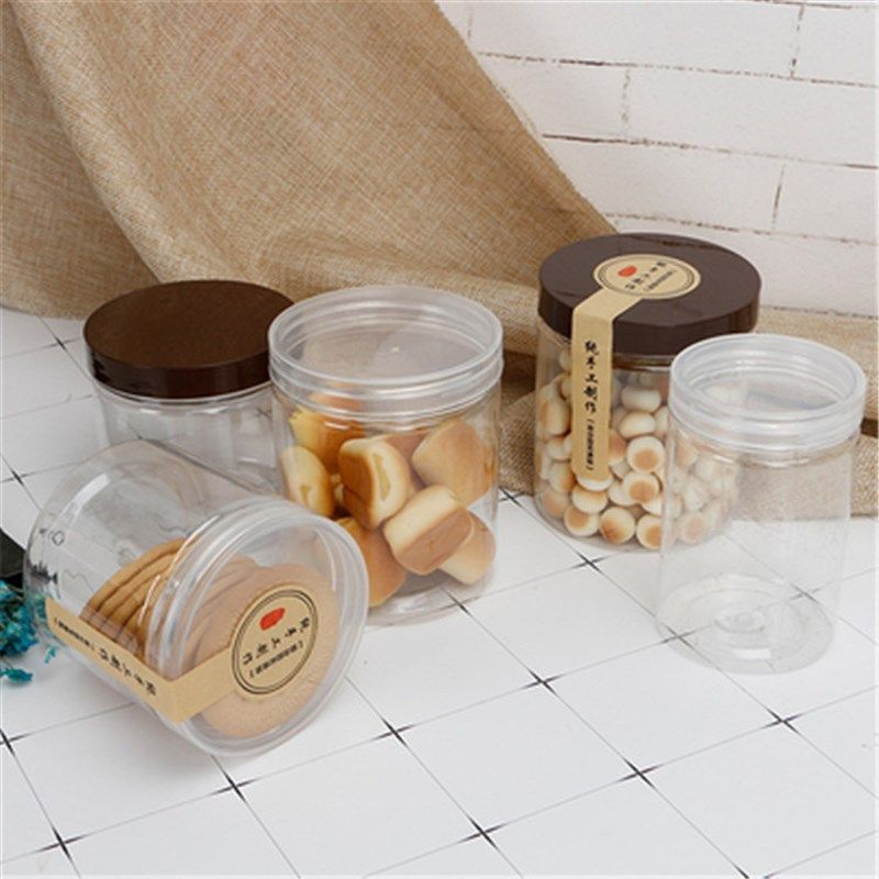 个塑料瓶带盖食品瓶子宝宝饼干密封罐零食糖果空罐子加厚
