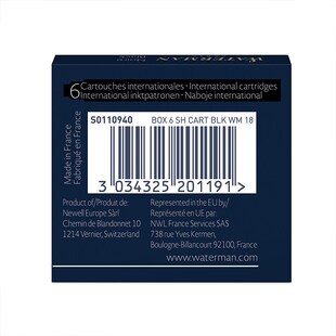 wn威迪文黑色精装墨水钢笔用墨水囊高级纯蓝支盒装便携分装