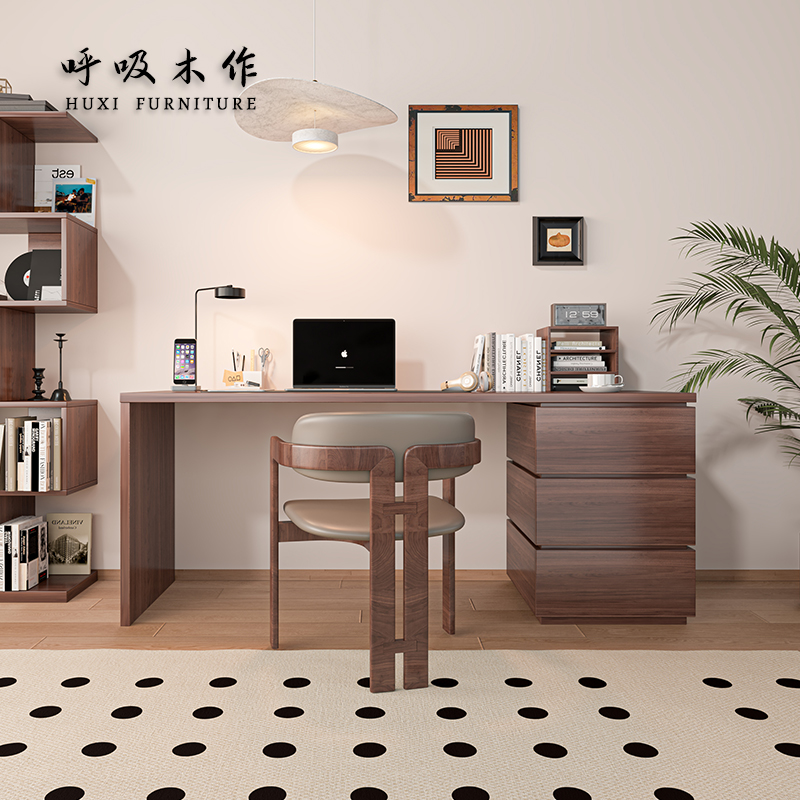 中古风实木学习桌法式复古书桌