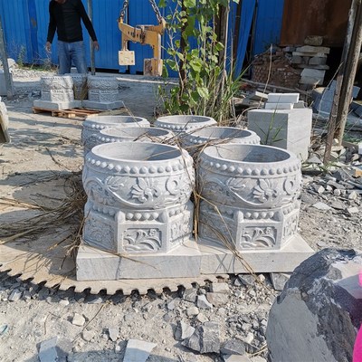 柱墩石石头底座古建石墩子庭院天然石雕仿古木柱青石柱础石