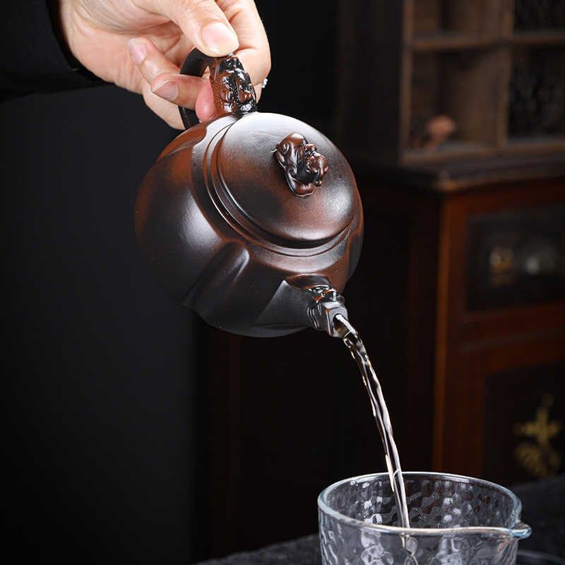 紫陶复古茶壶手工貔貅泡茶壶单壶档陶瓷紫砂壶大容量功夫茶具,餐饮具,茶壶,淘宝优惠券,粉丝福利购,淘宝优惠卷