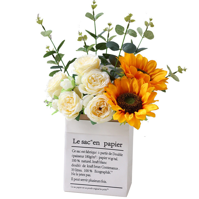 in风假花仿真花客厅摆设向日葵花艺装饰绿植餐桌面干花花束