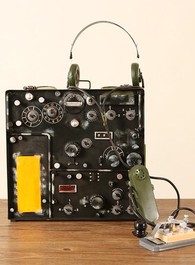 复古怀旧老式手工创意电台发报电报模型道具门厅装饰