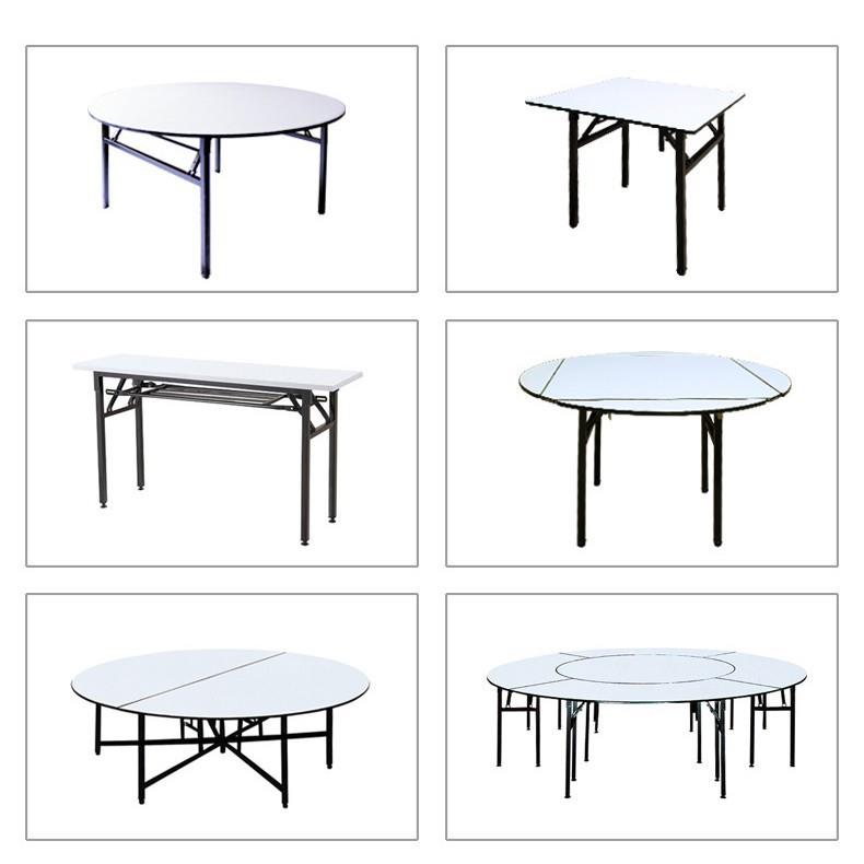 家用圆形餐桌酒店折叠大圆桌饭店餐厅宴会桌简约圆桌转盘桌子