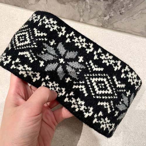 秦岚同款针织毛线发带女秋冬保暖护脑门日常外戴头巾头套新款