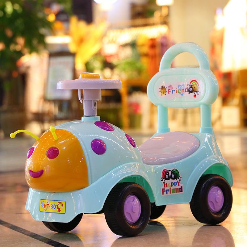 瓢虫儿童扭扭车带音乐宝宝滑行车1-3岁玩具妞妞溜溜车可坐初学者