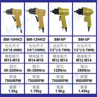 1K0H风扳K10HD套筒小风炮3 12HD气动扳手12头H枪式 12HKD百马BM