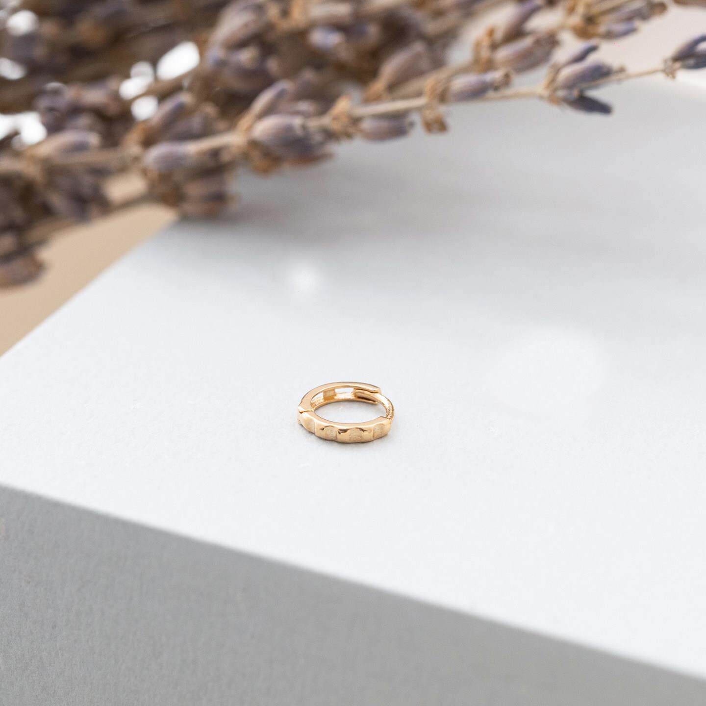 JINJEWELRY 18K金浅金色铆钉耳骨环耳扣 简约小巧耳饰时尚百搭