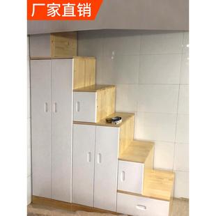 梯柜家用阁楼楼梯多功能上下铺实木收纳梯室内阶梯柜子 梯柜衣柜式