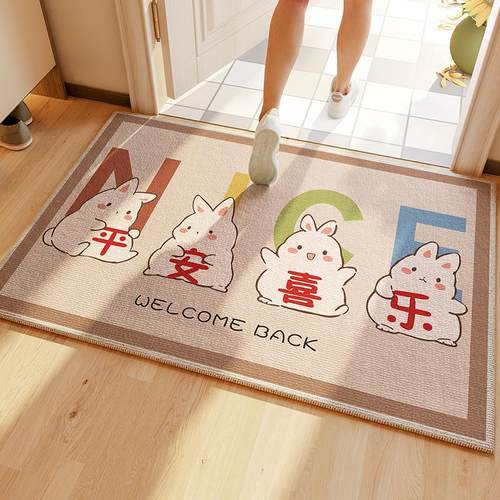 入户地垫高级门垫平安喜乐入门地毯门口换鞋垫进门外免洗防滑脚垫