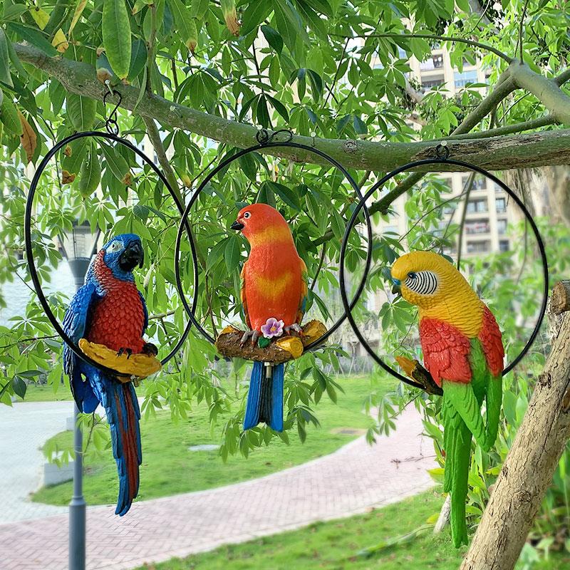 户外树脂仿真小鸟鹦鹉造景挂件公园小区庭院景观造景装饰小品摆件