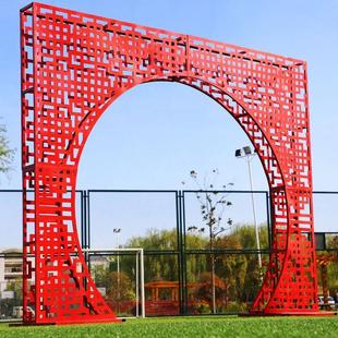 新款中式婚庆道具铁艺中华门屏风拱门婚礼舞台背景现场布置