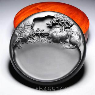 高档品名师然老坑砚山台/秋会友/精品孤原石歙砚籽料天高档文房端