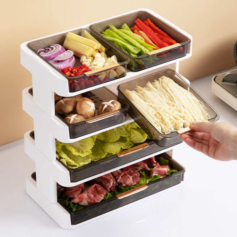 多层火锅配菜盘家用厨房备菜神器装鱼d蔬菜盘子托盘置物架沥水餐,餐饮具,盘,淘宝优惠券,粉丝福利购,淘宝优惠卷