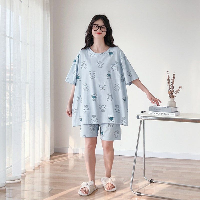 卡通加肥加大码女2r00斤夏季薄款短袖短裤胖m居服套装,女士内衣/男士内衣/家居服,睡衣/家居服套装,淘宝优惠券,粉丝福利购,淘宝优惠卷