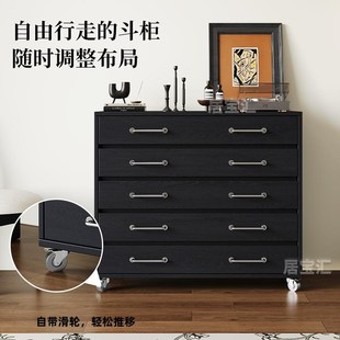 中古五斗柜实木可移动置物柜客厅C沙发边柜抽屉式玄关餐柜床尾柜