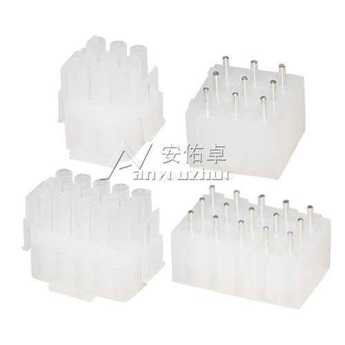 63080直针座+公胶壳6.3mm间距2/3/5/6/9/15P接插件PCB针座连接器