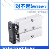 双轴气缸小型气动双杆双出TDA夹具TN20全套双向双联双柱导杆汽缸
