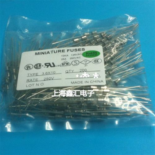 玻璃管保险丝带引线 引脚3.6*10mm 10A 250V F10AL250V 快熔快断