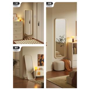 全身镜落地壁挂式家用穿衣镜实木现代简易化妆贴墙衣帽架试衣镜子