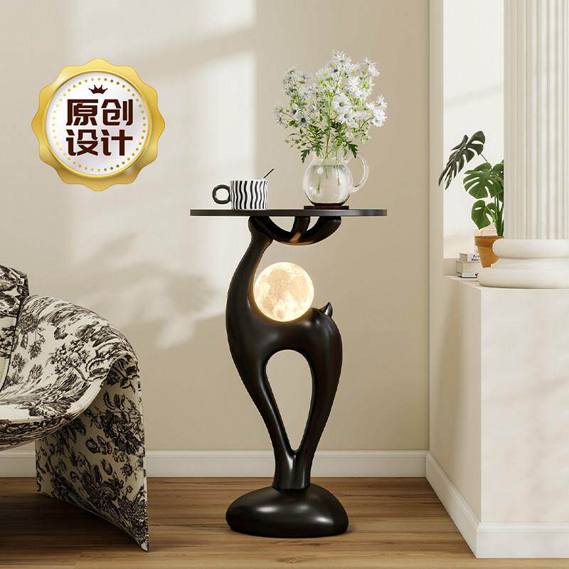 创意福鹿轻奢高级感客厅电视柜旁沙发落地摆件卡通大型卧室中古风