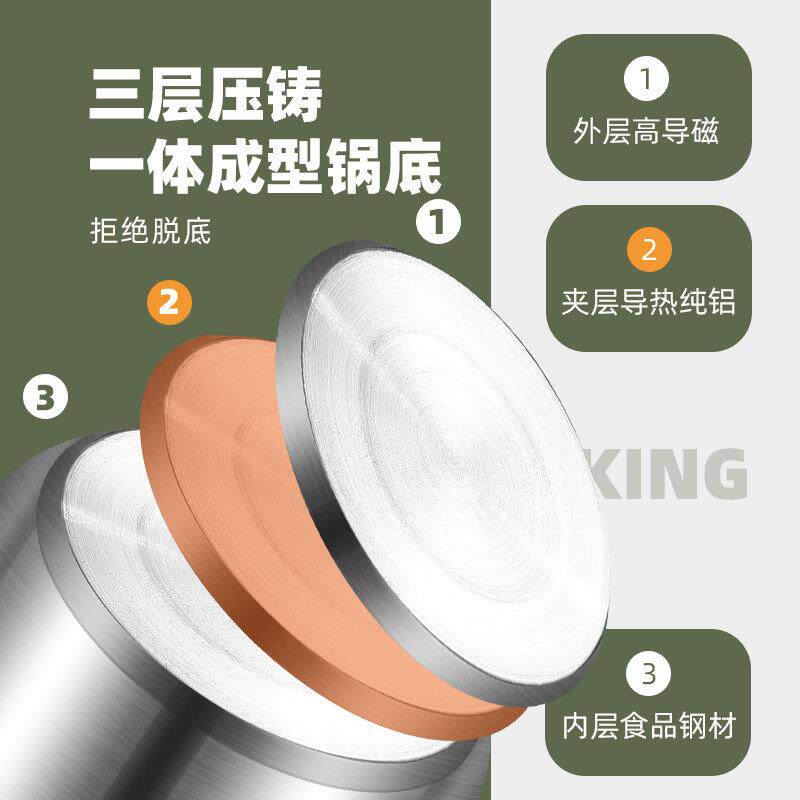 加厚小蒸锅家用不锈钢汤锅一体双层带蒸笼煮锅电磁炉瓦斯炉专用锅