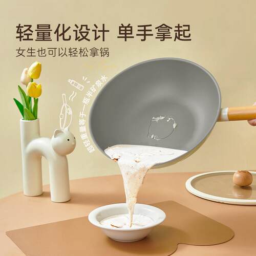 懒套米墩墩锅锅具套家用厨房件套全钛炒锅煎锅不粘三奶锅装炒锅