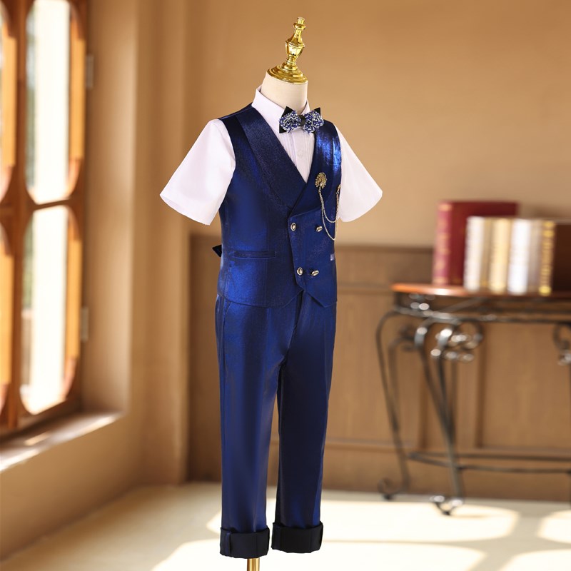男童礼服高级感走秀唱歌演讲比赛男孩主持人生日礼服钢琴演出服夏