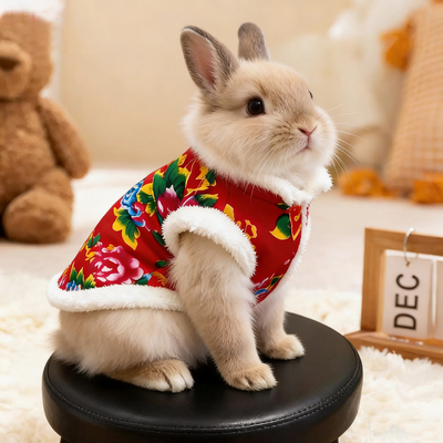 兔子衣服新年加厚保暖外出棉服
