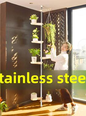 【不锈立体钢空中园林组合花架转花角盆】吊篮94257吊花架