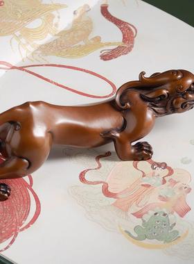 之魂紫铜瑞兽螭龙摆件貔清貅车镇载装铜饰品麒JXT麟纸笔架书房案